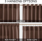 Mocha Mousse Curtains 96 Inch Long 2 Panel Set Back Tab Rod Pocket Linen - Image 2
