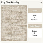 Soalmost 4x6 Area Rug for Living Room, Washable Rugs Non-Slip, Thin Foldable - Image 5