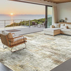 Soalmost Washable Area Rug 8x10 Large Soft Living Room Rugs Grey/Rust | Vintage by Soalmost