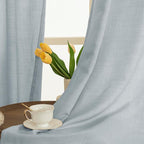 Haze Blue Linen Curtains 54 Inch Length - Image 3