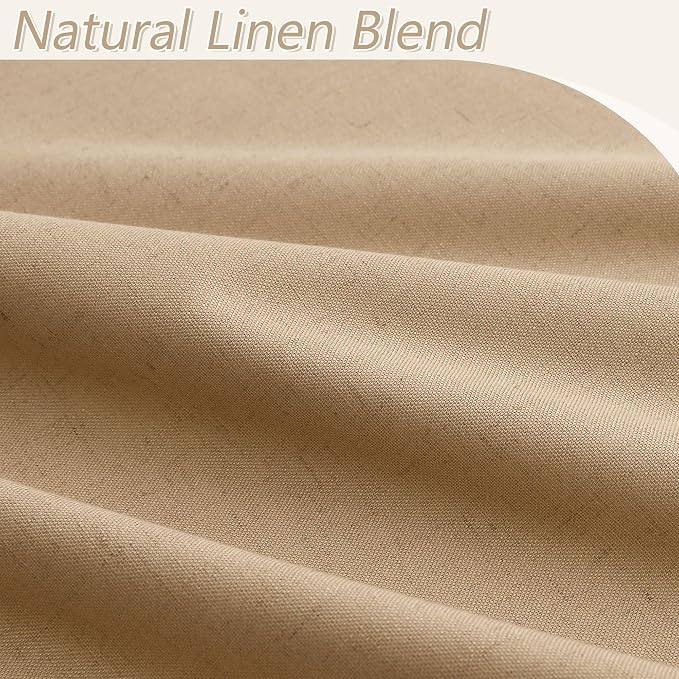 100% Blackout Linen Curtains 84 Inch Length 2 Panels Set - Image 3