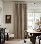 Pinch Pleated Memory Trained Linen Semi Sheer Brown Latte Curtains 50Wx90L | - Image 6