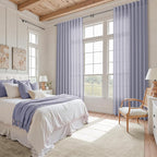 Lavender Purple Linen Curtains 84 Inch Length 2 Panels Set - Image 7