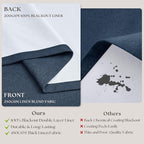 100 Inch Pinch Pleat Navy Blue 100% Blackout Curtains - Image 9