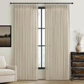 Extra Long 112 Inch Natural Linen Floor to Ceiling Curtains by PleatedDrapes