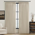 Extra Long 112 Inch Natural Linen Floor to Ceiling Curtains by PleatedDrapes