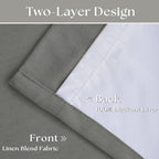 Grey Pinch Pleated 100% Blackout Linen Curtains - Image 4