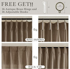 100 Inch Linen Pleated Dutch Cocoa Light Filtering Sheer Curtains | Pinch Pleat - Image 4