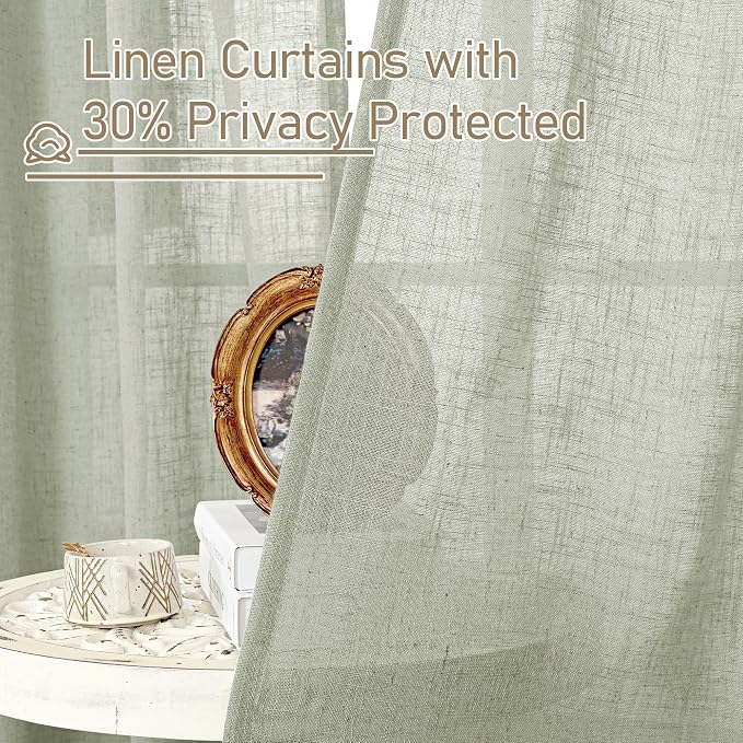 96 Inch Long Sheer Linen Curtains - Image 6