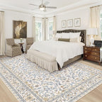 Area Rug 9x12 Washable Rug, Vintage Boho Medallion Rugs Non-Slip Soft Low Pile - Image 2