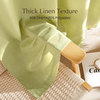NICETOWN Fresh Green Linen Farmhouse Curtains 96 inches Long, Grommet Thick - Image 4