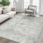 Soalmost 6x9 Area Rug for Living Room Washable Non-Slip Rugs Light Gray | - Image 9