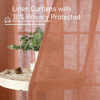 Natural Linen Semi Sheer Curtains 48 Inch - Image 6