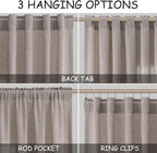 Brownish Grey Linen Curtains 90 Inch Length 2 Panels Set - Image 2