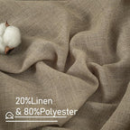 Taupe Linen Semi Sheer Curtains - Image 2