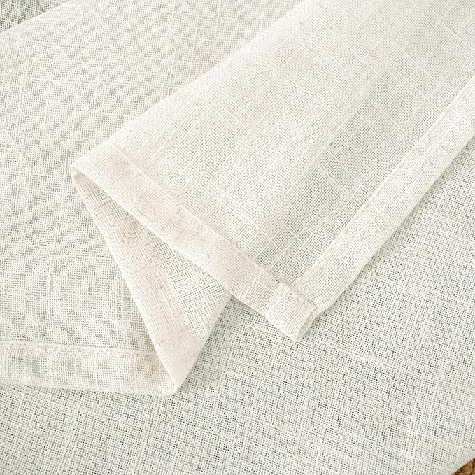 Cream Linen Boho Sheer Curtains 78 inch Length - Image 9