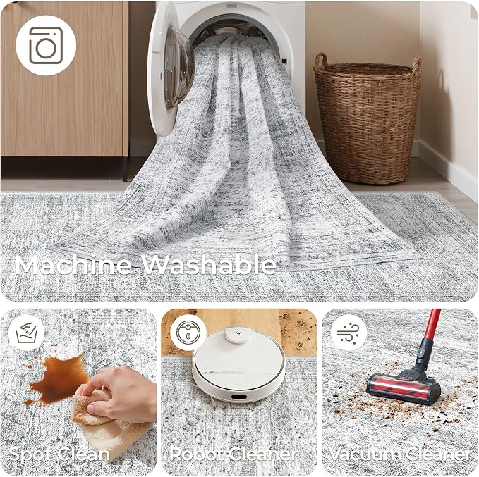2x6 Runner Rug Non Slip, Washable Hallway Runner Rug, Nursery Room, Soft Runner - Image 8
