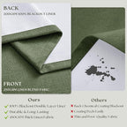 86 Inch Olive Green Linen Pinch Pleated Blackout Curtains - Image 6
