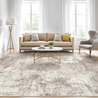 LOONGRUG 5x8 Area Rug Washable Neutral Modern Living Room Rugs Brown Beige | - Image 5