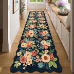 DUKINO 2x7 Runner Rug for Hallway, Floral Washable Kitchen Rug, Stain Resistant by DUKINO