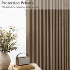 Pinch Pleated Linen Dutch Cocoa Semi Sheer Curtains 63 Inch Long 2 Panels | - Image 3