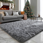 Plush Washable Area Rugs for Living Room 5x7 Grey, Soft Shaggy Rugs Carpets | - Image 5
