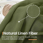 BGment Olive Green Linen Curtains 63 Inches Long - Image 3