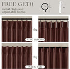 Linen Pinch Pleated Memory Trained Curtains Reddish Brown 96 Inches Long | Rust - Image 5