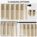 Tan Linen Curtains 84 Inches Long - Image 2