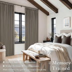 Taupe Grey 120 Inch Blackout Pinch Pleated Curtains - Image 4
