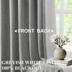 Vision Home Pinch Pleated Dark Grey Blackout Curtains 108 inch Linen Blended - Image 2