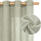 Sage Grey Linen Curtains 72 Inch - Image 2