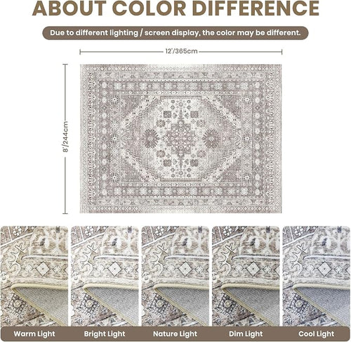 8x12 Area Rugs for Living Room, Large Washable Rug, Dining Room, Low Pile - Image 2