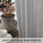 Pitalk Grey Linen Curtains 5 FT Wide by 84 Inch Length - Image 4