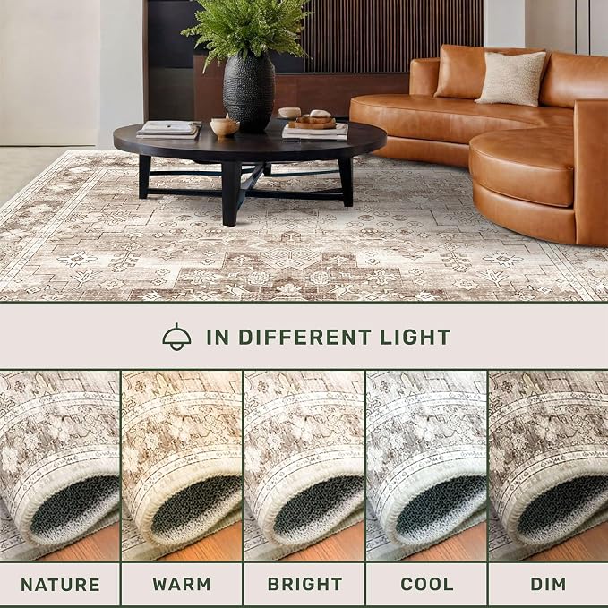 Beige Boho Rug for Living Room 8x12 - Image 8