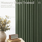 Linen Pinch Pleated Light Filtering Olive Green Curtains 96 Inches Long | - Image 9
