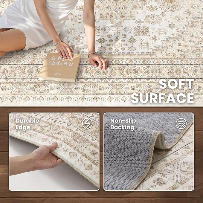 4x6 Area Rug for Entryway, Washable Kitchen Rug, Living Room, Dining Room - Image 6