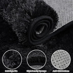 6x9 Fluffy Shag Area Rugs for Living Room Bedroom: Soft Plush Carpet Black | - Image 6