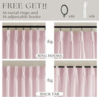 Light Pink Linen Pinch Pleat Curtains 108 Inch Length 2 Panels Set 40x108 | - Image 5