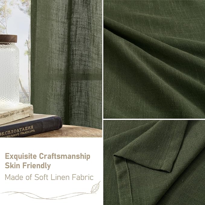 Long Linen Curtains 2 Panels Set - Image 6