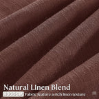 Dark Terracotta 80 Inch Pinch Pleated Linen Semi Sheer Curtains 2 Panels | - Image 3