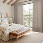 Ecru Linen Curtains for Living Room 105 Inches Long Light Filtering Semi Sheer - Image 5