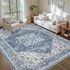 9x12 Area Rugs Living Room: Washable Vintage Rug - Image 3