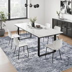 Area Rug Living Room: 8x8 Modern Washable Indoor Soft Carpet Grey | - Image 4