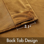 MIULEE Gold Velvet Curtains 52x96 inches Luxury Blackout Curtains | Thermal - Image 3