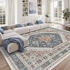 9x12 Area Rugs for Living Room, Large Washable Rug, Dining Room, Low Pile by Zesthome