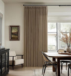 Brown Pinch Pleat Memory Shaped Linen Light Filtering Curtains 96 Inches | 96 - Image 7