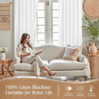 Linen 100% Blackout Window Curtains - Image 3