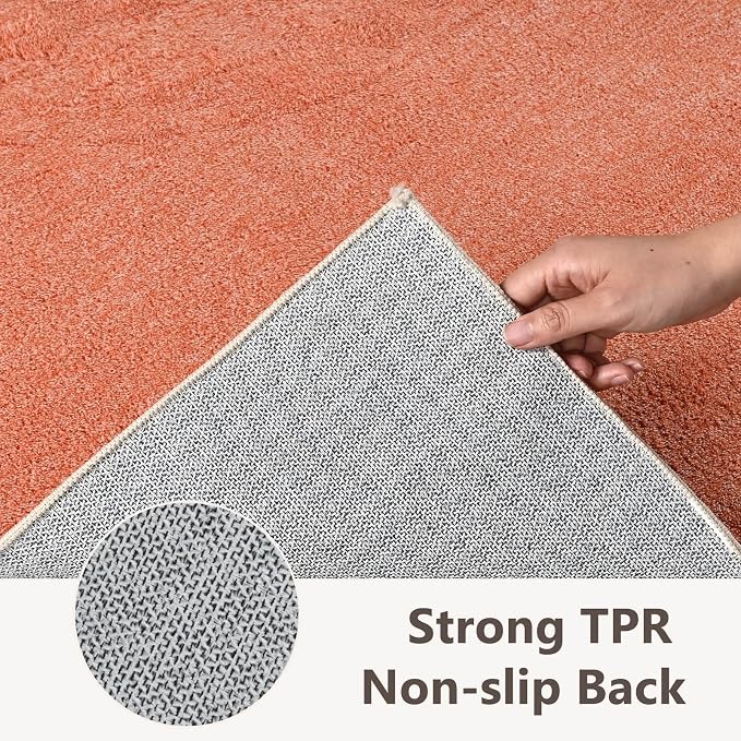 2x10 Orange/White Runner Rug Washable Non-Slip - Image 6