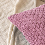 Set of 4 Pink Decorative Throw Pillow Covers 24x24 Inch Corduroy Pillow Covers - Image 6
